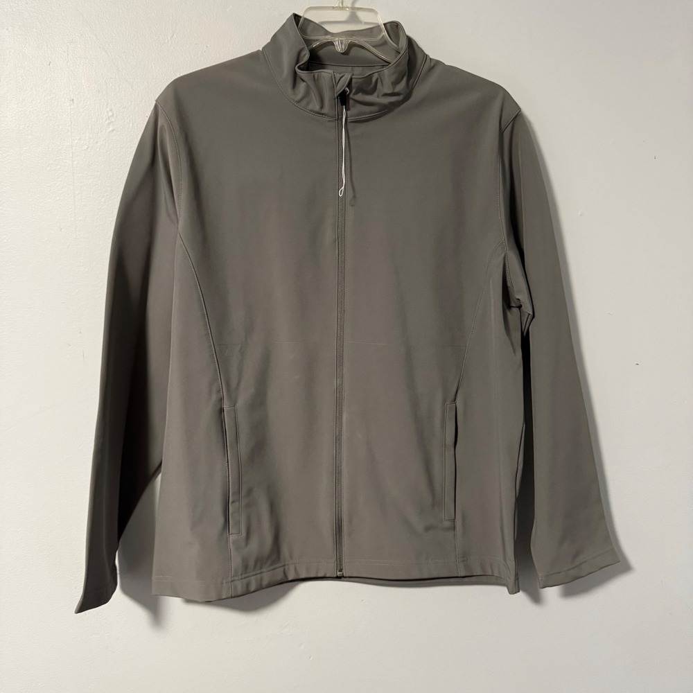 Team 365 Mens‎ Leader Gray Full Zip Jacket Lightweight Performance Golf L TT80